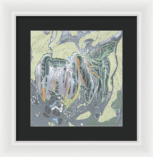 Boyne Mountain Ski Trail Map - Framed Print - Powderaddicts