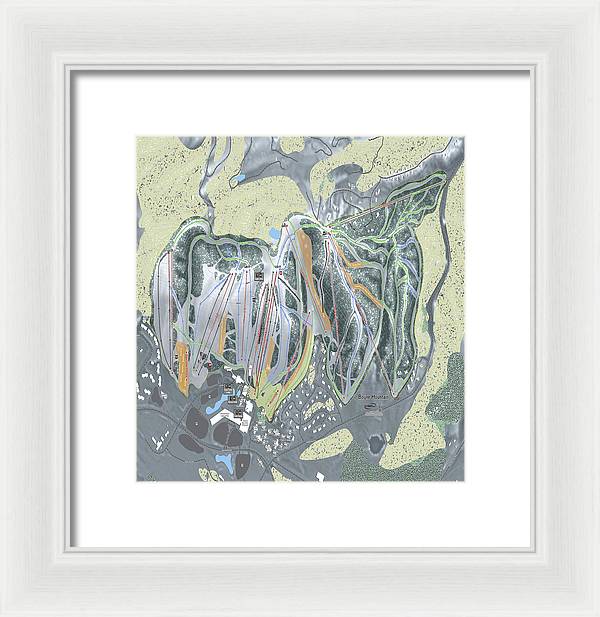 Boyne Mountain Ski Trail Map - Framed Print - Powderaddicts