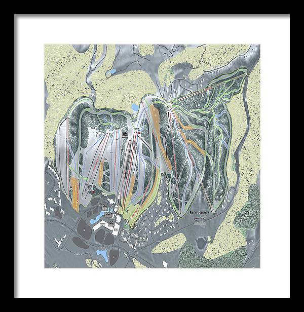 Boyne Mountain Ski Trail Map - Framed Print - Powderaddicts