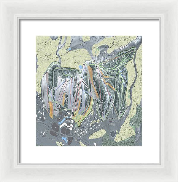 Boyne Mountain Ski Trail Map - Framed Print - Powderaddicts