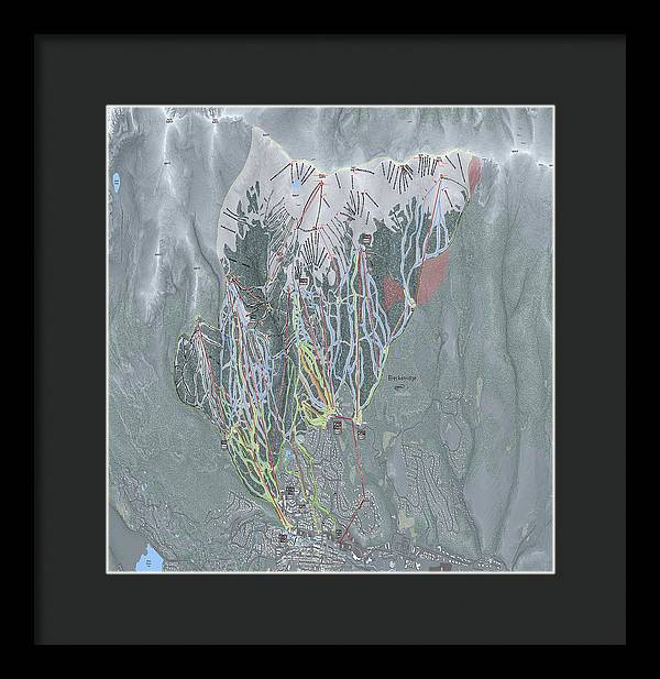 Breckenridge Ski Trail Map - Framed Print - Powderaddicts