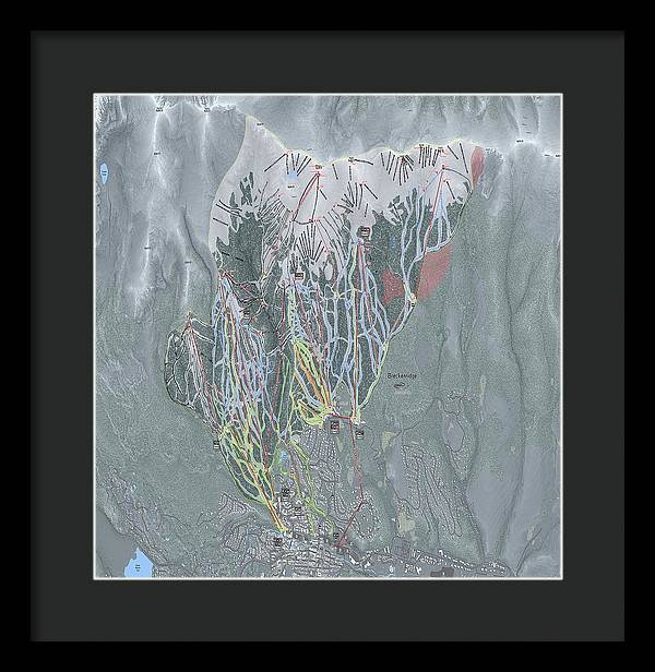 Breckenridge Ski Trail Map - Framed Print - Powderaddicts