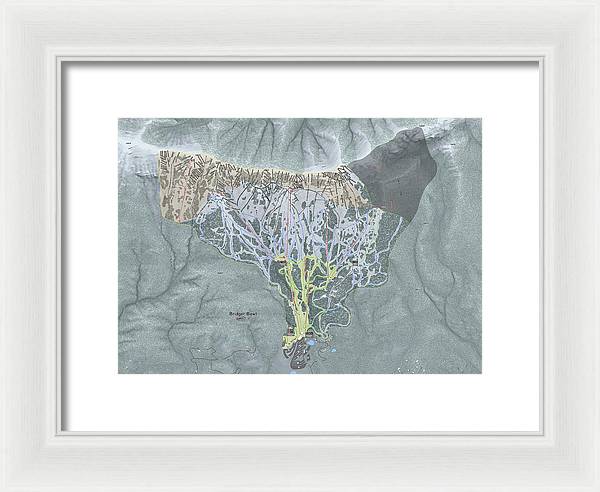 Bridger Bowl Ski Trail Map - Framed Print - Powderaddicts