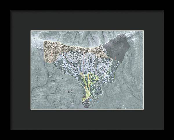 Bridger Bowl Ski Trail Map - Framed Print - Powderaddicts