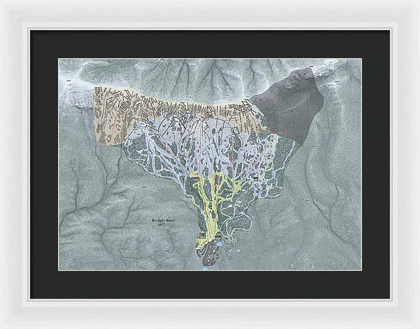 Bridger Bowl Ski Trail Map - Framed Print - Powderaddicts