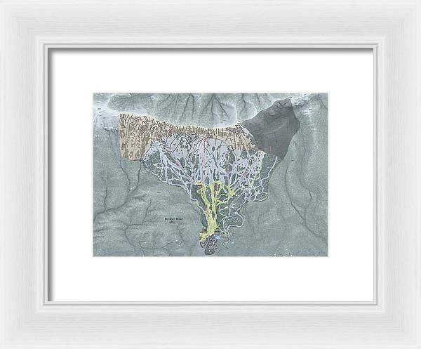 Bridger Bowl Ski Trail Map - Framed Print - Powderaddicts