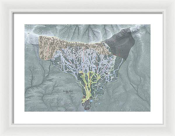 Bridger Bowl Ski Trail Map - Framed Print - Powderaddicts