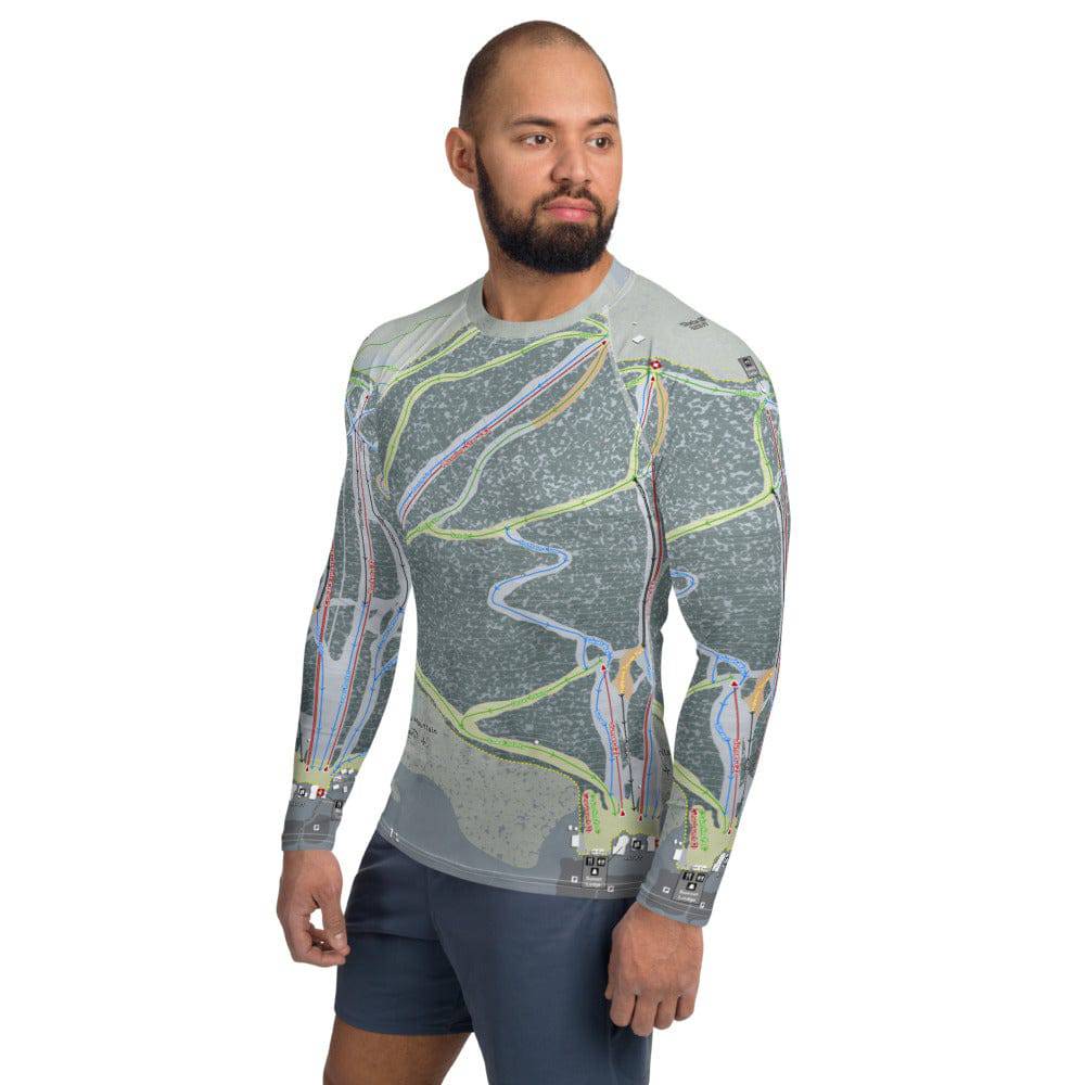 Bristol Mountain, New York Ski Trail Map Men's Base Layer Top - Powderaddicts