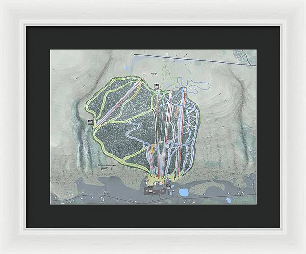 Bristol Mountain Ski Trail Map - Framed Print - Powderaddicts