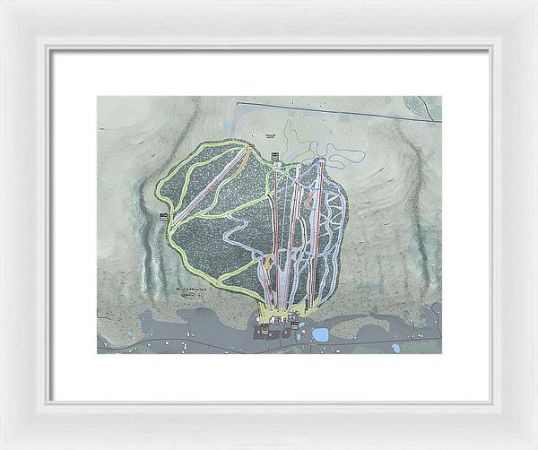 Bristol Mountain Ski Trail Map - Framed Print - Powderaddicts