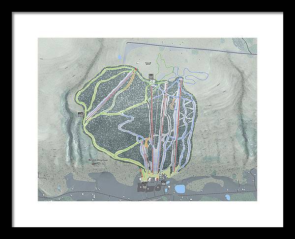 Bristol Mountain Ski Trail Map - Framed Print - Powderaddicts