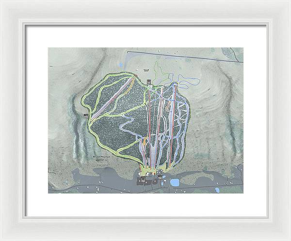 Bristol Mountain Ski Trail Map - Framed Print - Powderaddicts