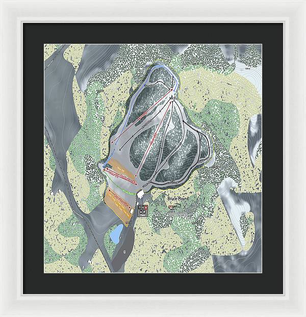 Bruce Mound Ski Trail Map - Framed Print - Powderaddicts