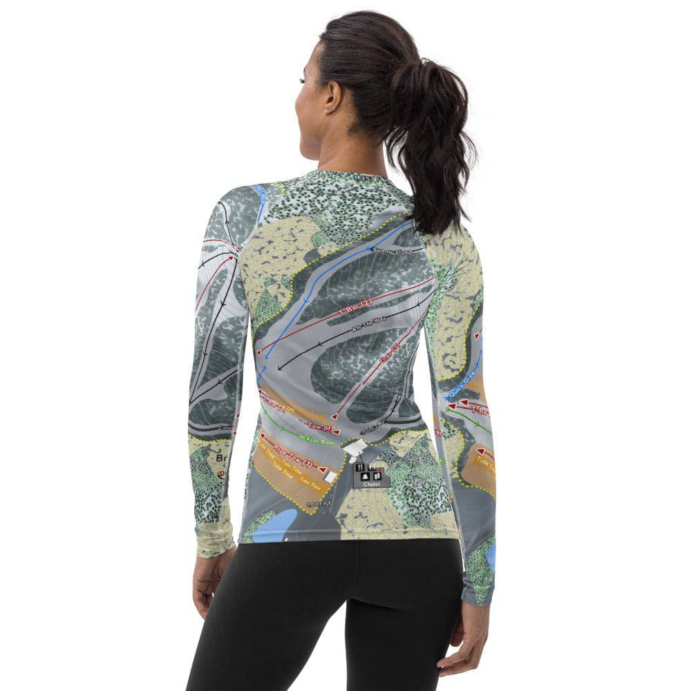 Bruce Mound, Wisconsin Ski Trail Map Women's Base Layer Top - Powderaddicts