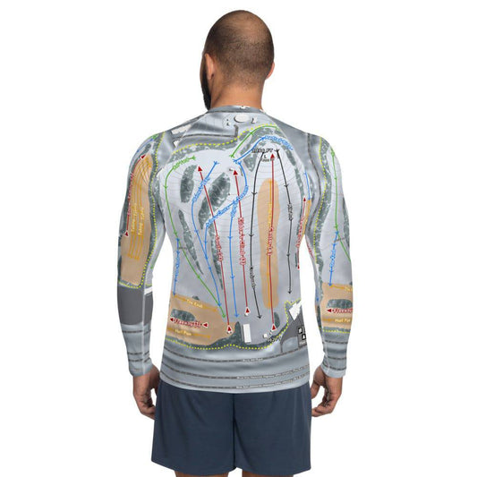 Buck Hill, Minnesota Ski Trail Map Men's Base Layer Top - Powderaddicts
