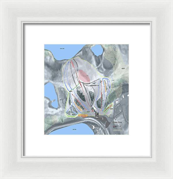 Buena Vista Ski Trail Map - Framed Print - Powderaddicts