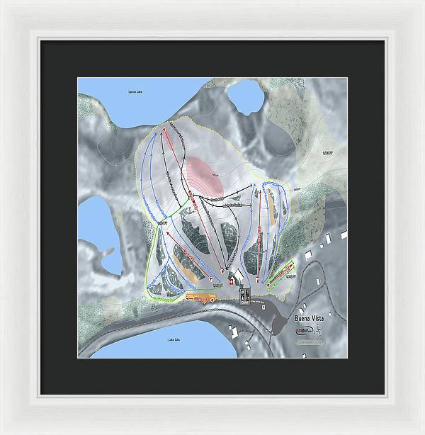Buena Vista Ski Trail Map - Framed Print - Powderaddicts