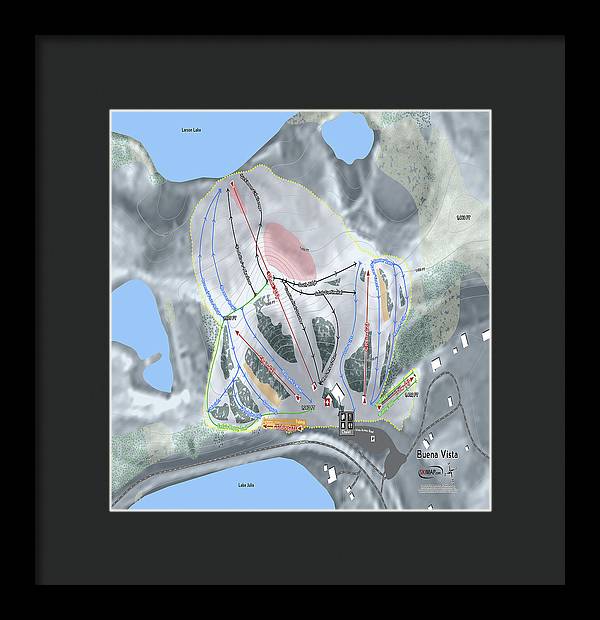 Buena Vista Ski Trail Map - Framed Print - Powderaddicts