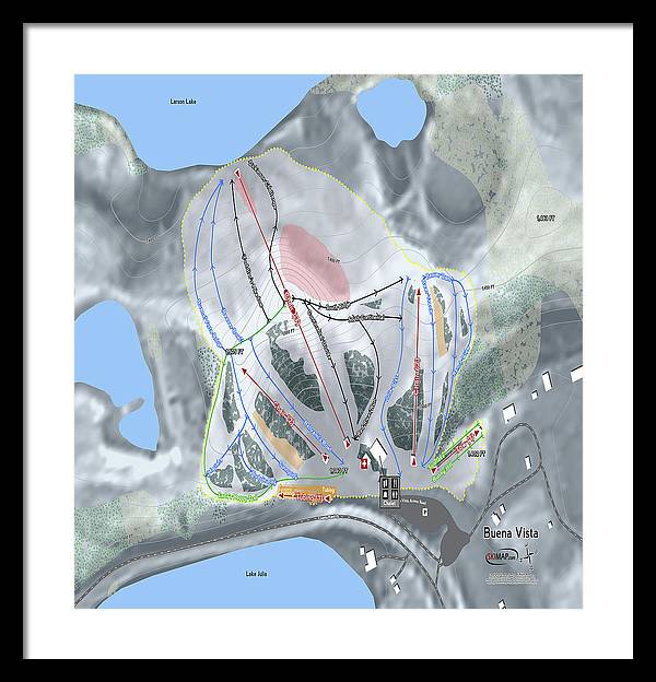 Buena Vista Ski Trail Map - Framed Print - Powderaddicts