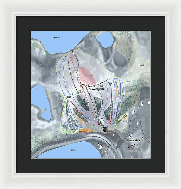 Buena Vista Ski Trail Map - Framed Print - Powderaddicts
