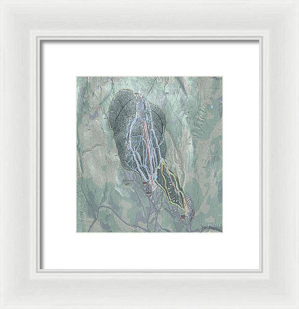 Burke Mtn Ski Trail Map - Framed Print - Powderaddicts