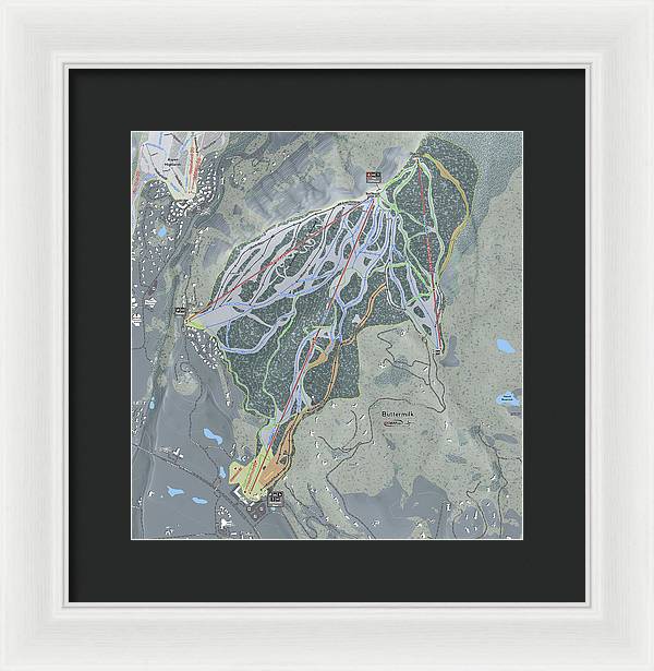 Buttermilk Ski Trail Map - Framed Print - Powderaddicts