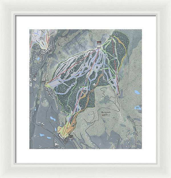 Buttermilk Ski Trail Map - Framed Print - Powderaddicts