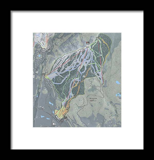 Buttermilk Ski Trail Map - Framed Print - Powderaddicts