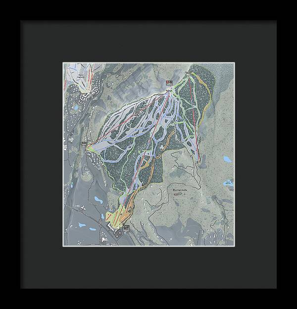 Buttermilk Ski Trail Map - Framed Print - Powderaddicts