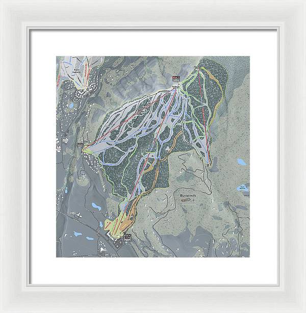 Buttermilk Ski Trail Map - Framed Print - Powderaddicts