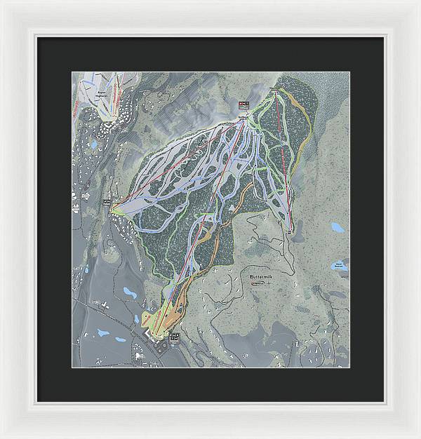 Buttermilk Ski Trail Map - Framed Print - Powderaddicts