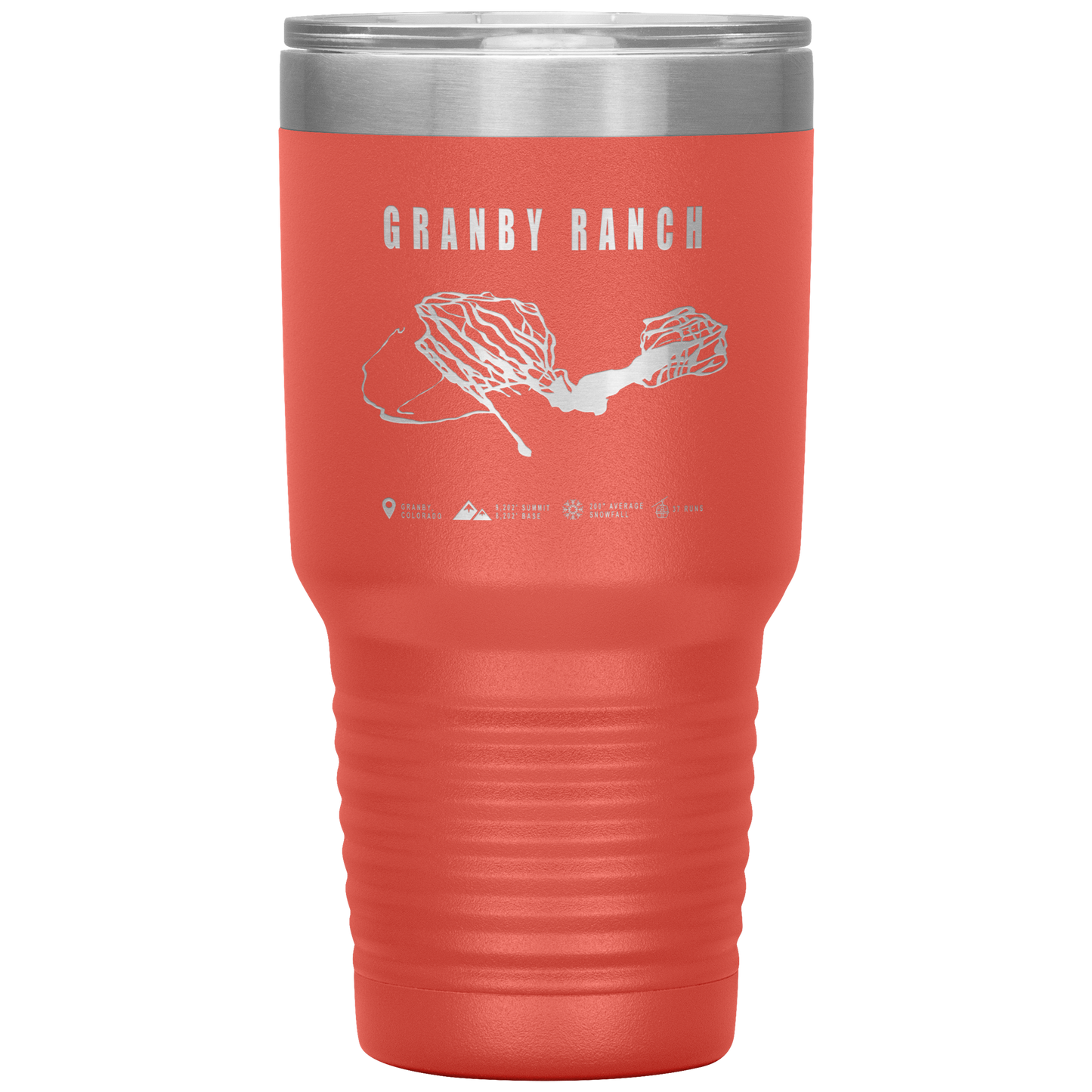 Granby Ranch Colorado Ski Trail Map 30oz Tumbler - Powderaddicts