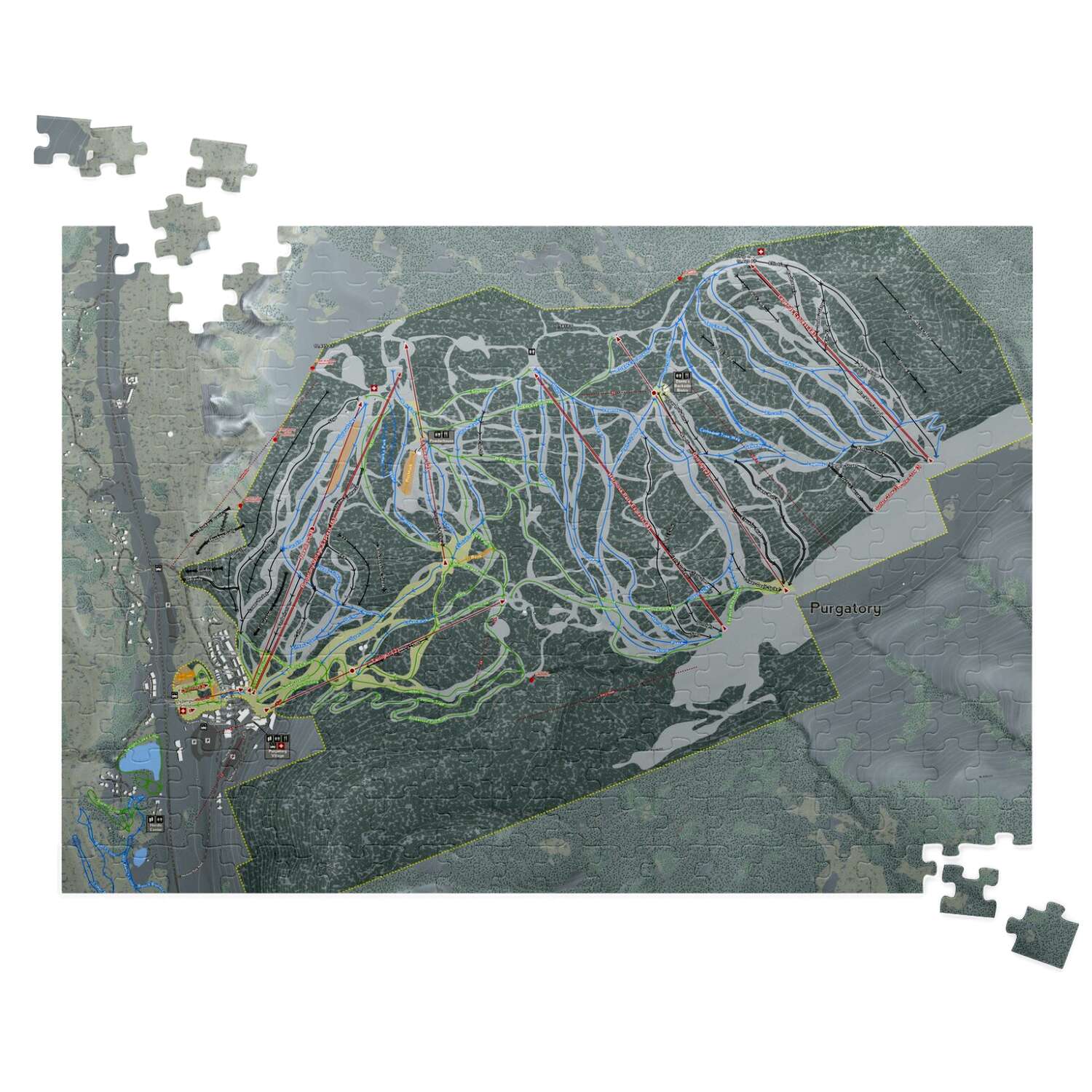 Purgatory, Colorado Ski Trail Map Puzzles - Powderaddicts