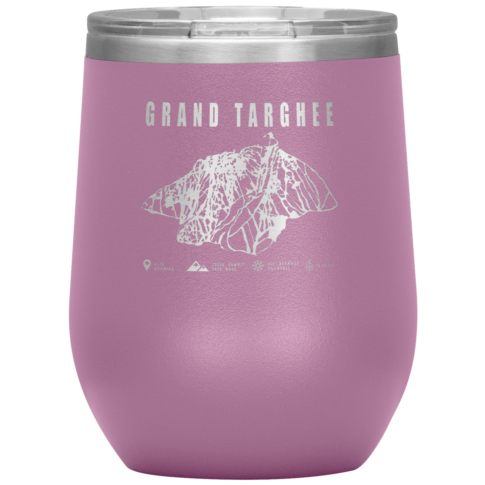 Grand Targhee Wyoming Ski Trail Map Wine 12oz Tumbler - Powderaddicts