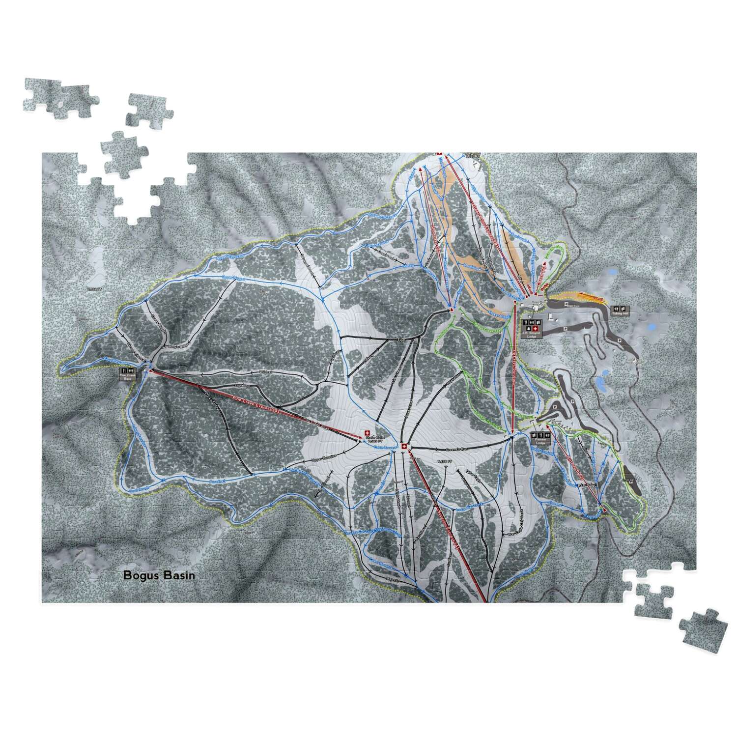 Bogus Basin Idaho Ski Trail Map Puzzle - Powderaddicts