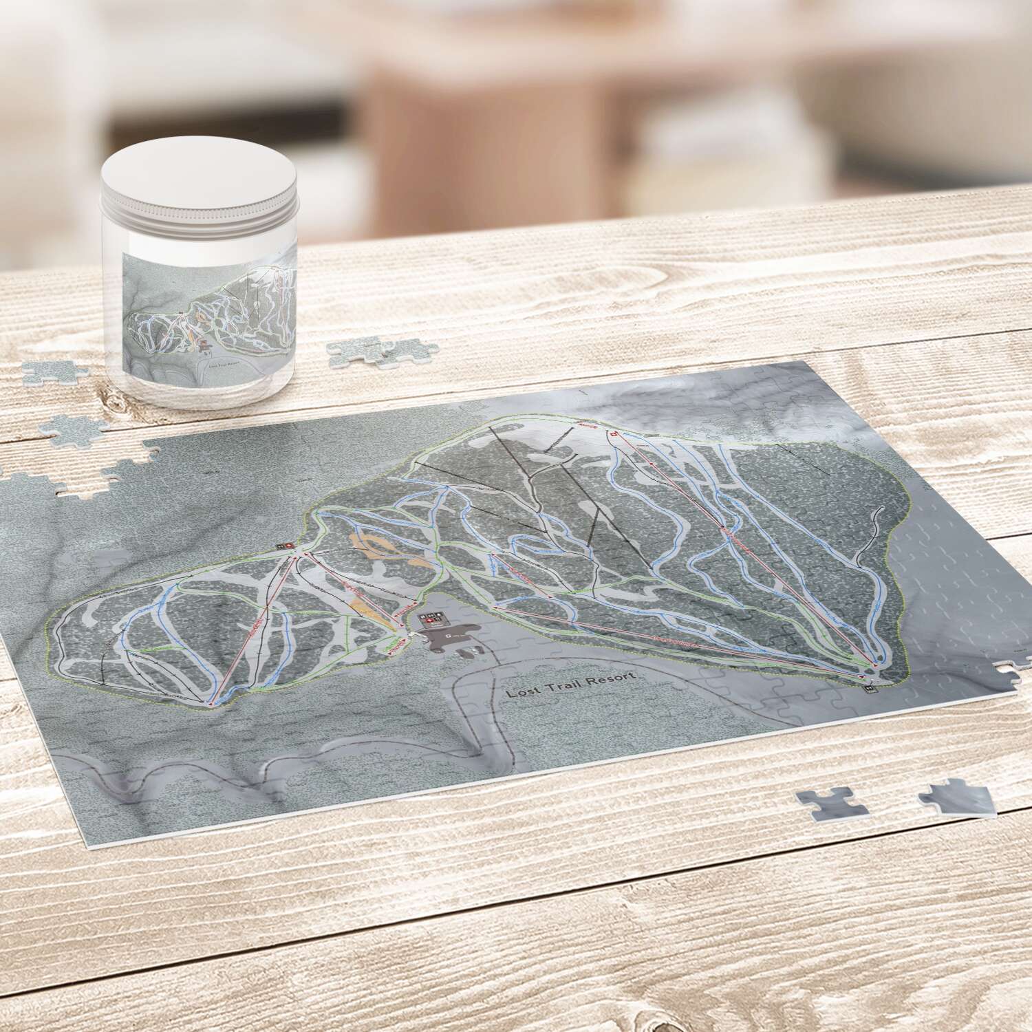 Lost Trail Montana Ski Trail Map Puzzle - Powderaddicts
