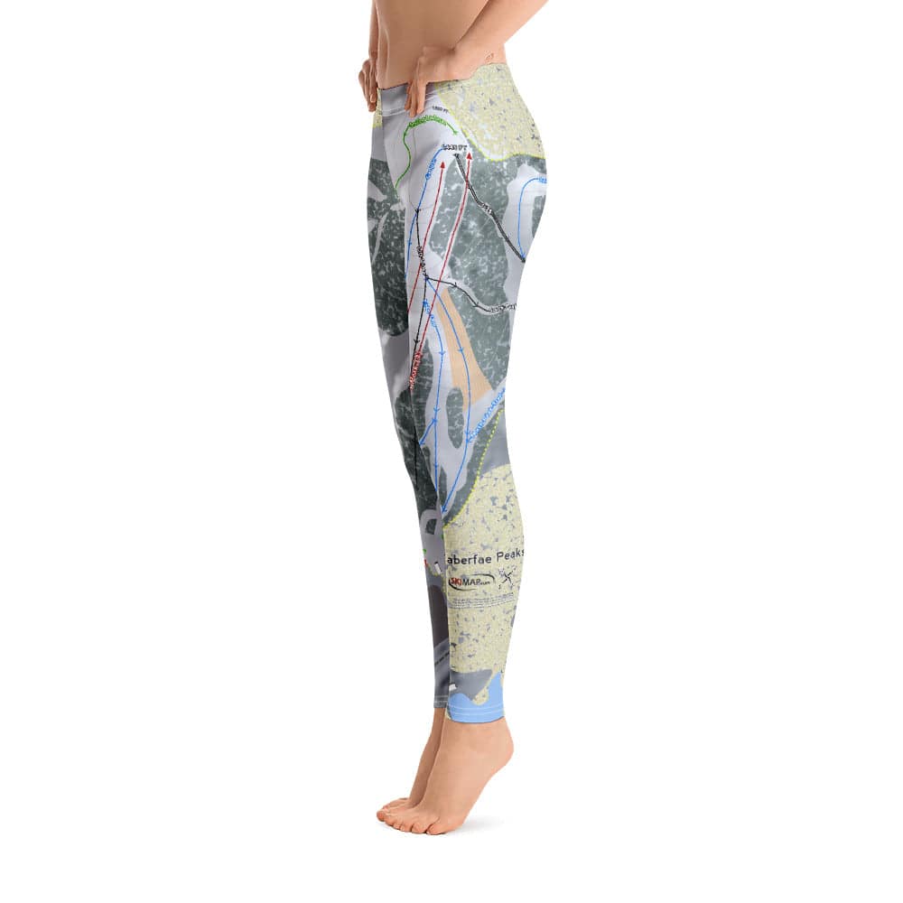 Caberfae Peaks, Michigan Ski Trail Map Women's Base Layer Bottom - Powderaddicts