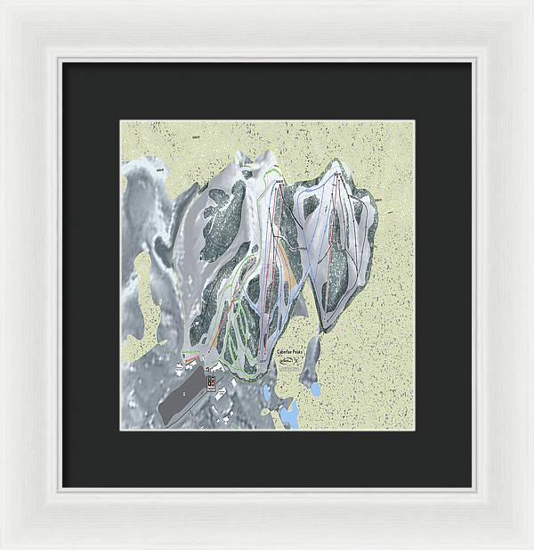 Caberfae Peaks Ski Trail Map - Framed Print - Powderaddicts