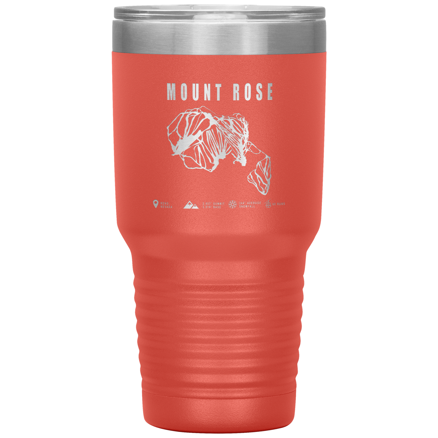 Mount Rose, Nevada Ski Trail Map 30oz Tumbler - Powderaddicts