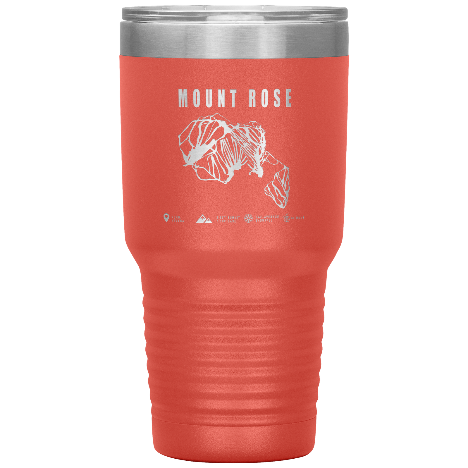 Mount Rose, Nevada Ski Trail Map 30oz Tumbler - Powderaddicts