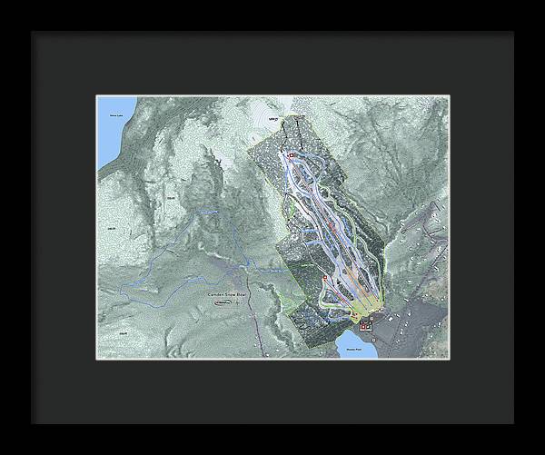 Camden Snow Bowl Ski Trail Map - Framed Print - Powderaddicts