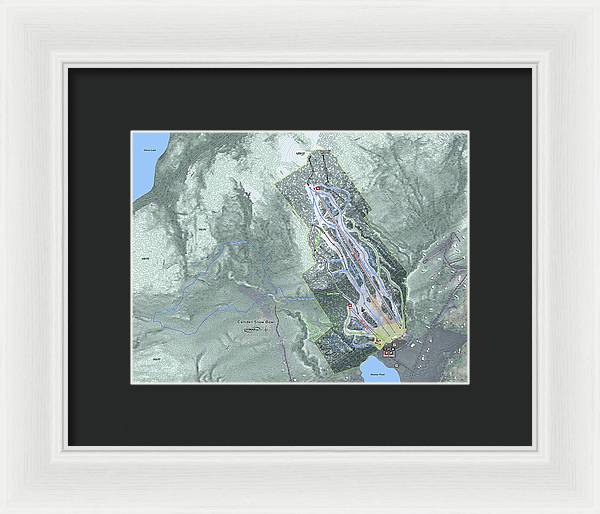 Camden Snow Bowl Ski Trail Map - Framed Print - Powderaddicts