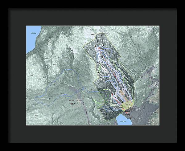 Camden Snow Bowl Ski Trail Map - Framed Print - Powderaddicts