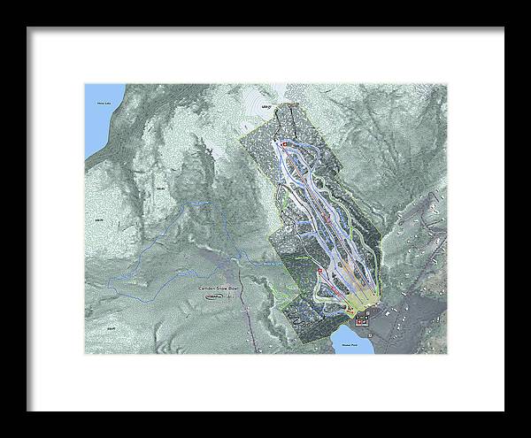 Camden Snow Bowl Ski Trail Map - Framed Print - Powderaddicts