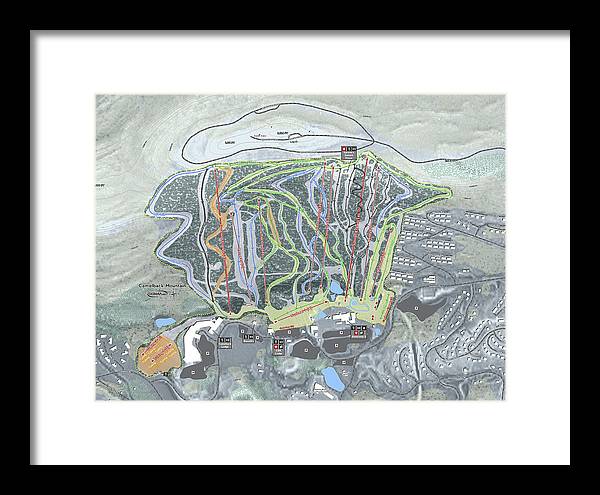 Camelback Mountain Ski Trail Map - Framed Print - Powderaddicts