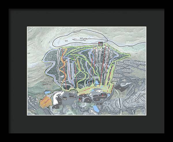 Camelback Mountain Ski Trail Map - Framed Print - Powderaddicts