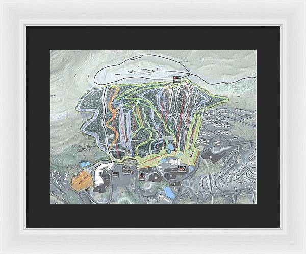 Camelback Mountain Ski Trail Map - Framed Print - Powderaddicts