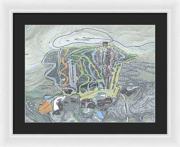 Camelback Mountain Ski Trail Map - Framed Print - Powderaddicts