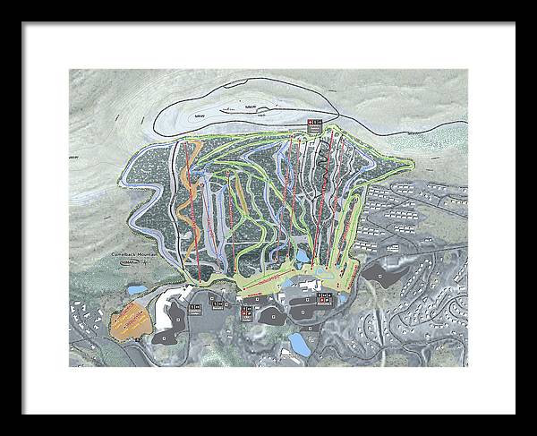 Camelback Mountain Ski Trail Map - Framed Print - Powderaddicts
