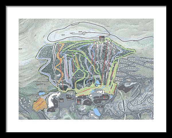 Camelback Mountain Ski Trail Map - Framed Print - Powderaddicts